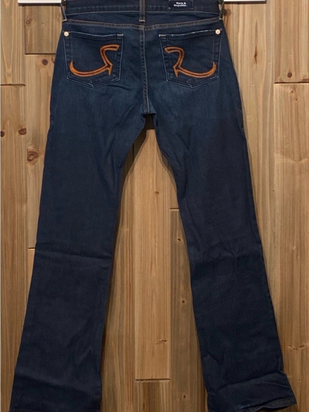 Y2K Rock & Republic | Vintage Orange Contrast Stitch | Dark Rinse | Boot Cut